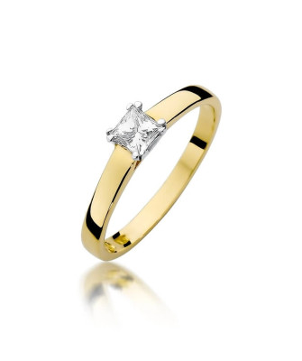 Złoty Pierścionek 14k z diamentem brylant 0,30ct