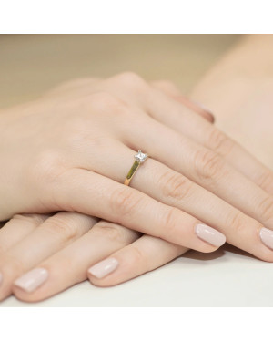 Złoty Pierścionek 14k z diamentem brylant 0,30ct