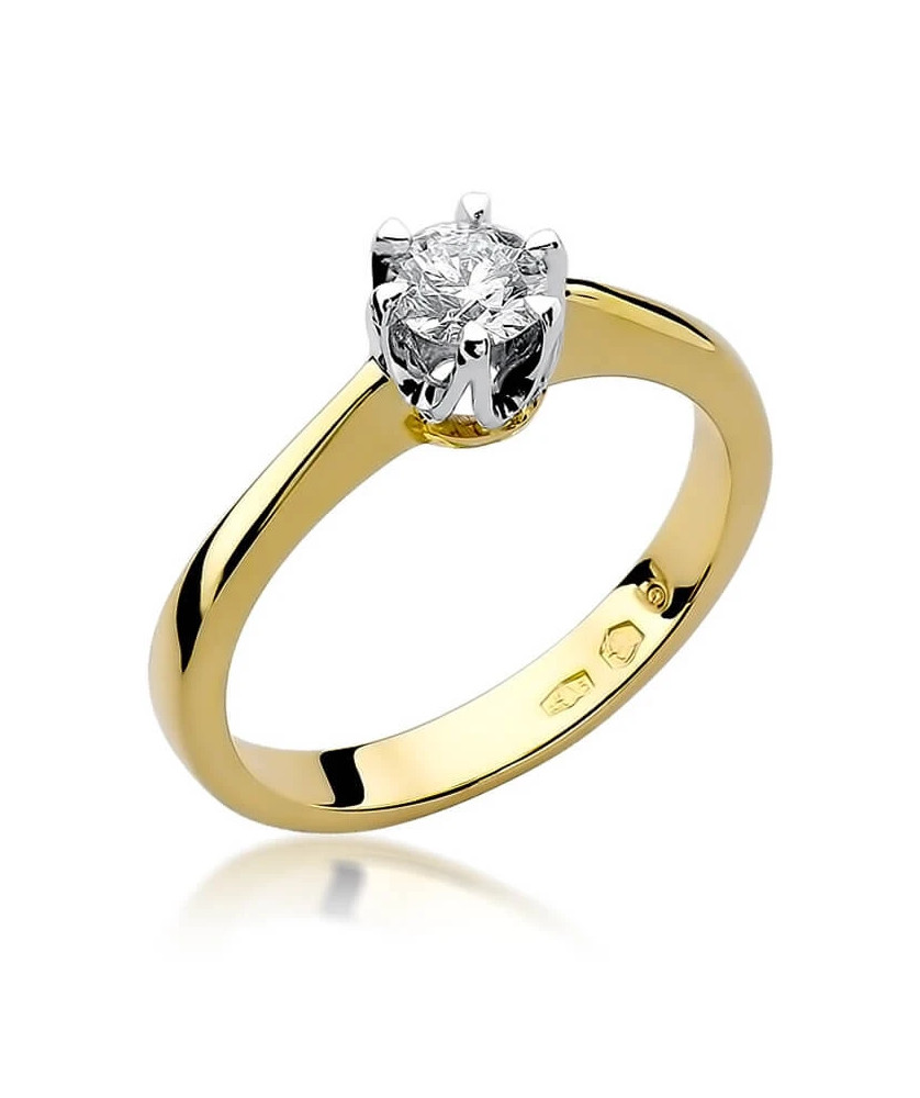 Złoty Pierścionek 14k z diamentem brylant 0,30ct