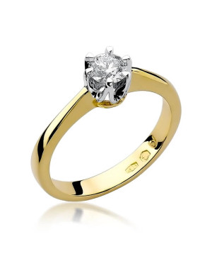 Złoty Pierścionek 14k z diamentem brylant 0,30ct