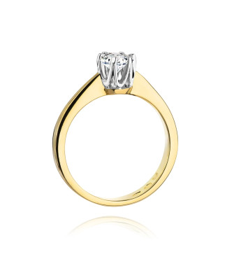 Złoty Pierścionek 14k z diamentem brylant 0,30ct
