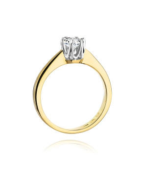 Złoty Pierścionek 14k z diamentem brylant 0,30ct