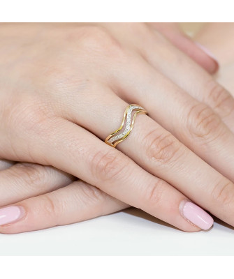 Złoty Pierścionek 14k z diamentem brylant 0,06ct