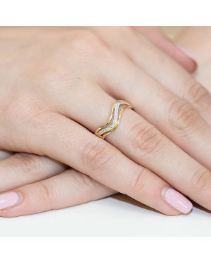 Złoty Pierścionek 14k z diamentem brylant 0,06ct