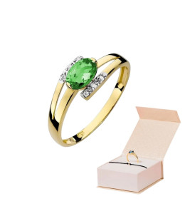 14k Gold Ring with 0.40ct Emerald Diamond