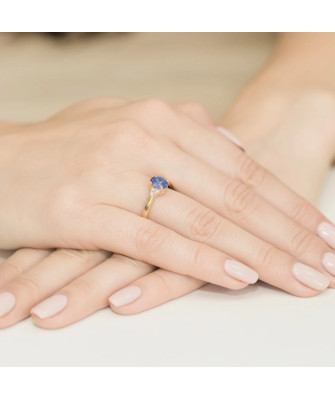 14k Gold Ring with Tanzanite Diamond 0.70ct