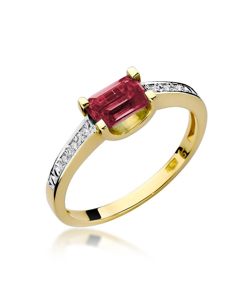 14k Gold Ring with Diamond Ruby 0.80ct