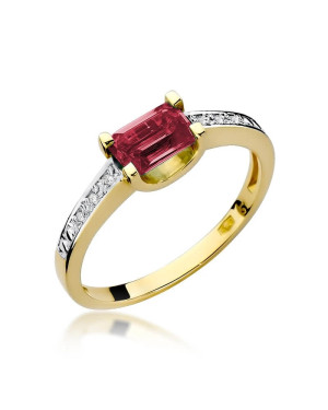 Złoty Pierścionek 14k z diamentem rubin 0,80ct