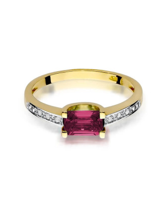 14k Gold Ring with Diamond Ruby 0.80ct