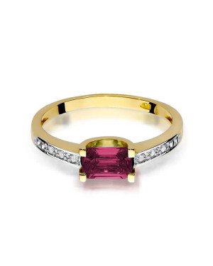 14k Gold Ring with Diamond Ruby 0.80ct