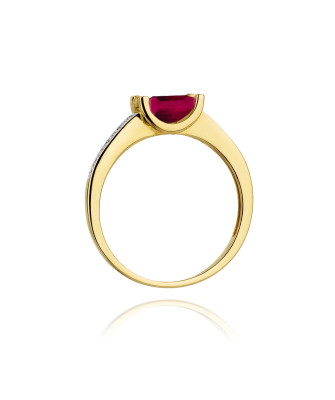 Złoty Pierścionek 14k z diamentem rubin 0,80ct