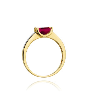 Złoty Pierścionek 14k z diamentem rubin 0,80ct
