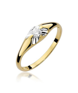 14k Gold Ring with 0.10ct Brilliant Diamond
