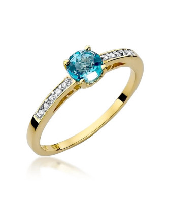 Złoty Pierścionek 14k z diamentem topaz 0,50ct