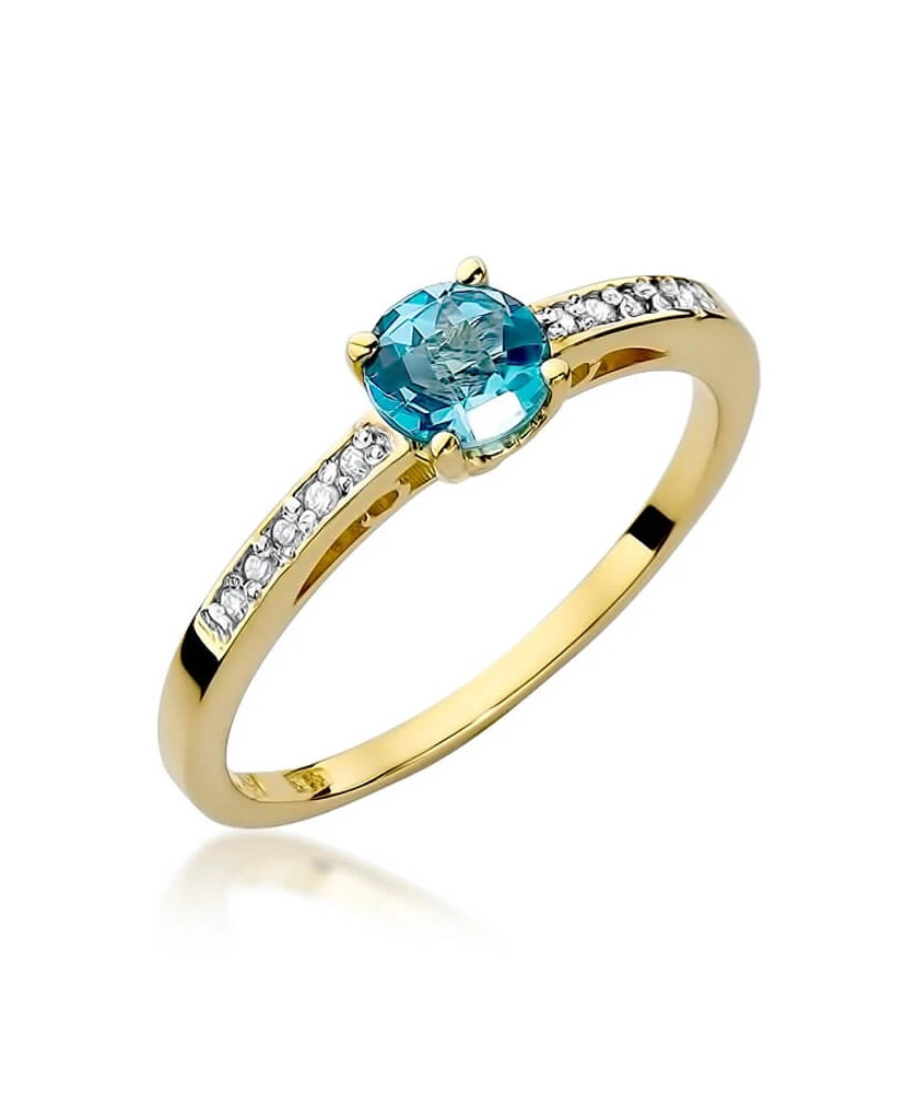 Złoty Pierścionek 14k z diamentem topaz 0,50ct
