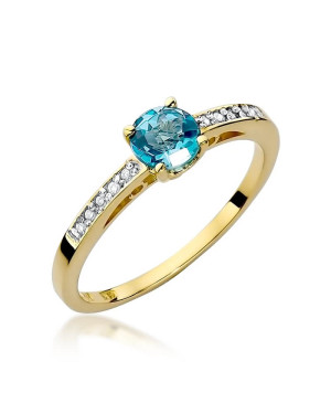 Złoty Pierścionek 14k z diamentem topaz 0,50ct