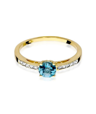 Złoty Pierścionek 14k z diamentem topaz 0,50ct