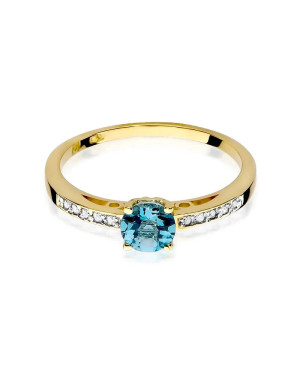 Złoty Pierścionek 14k z diamentem topaz 0,50ct