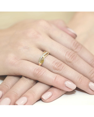Złoty Pierścionek 14k z diamentem brylant 0,06ct