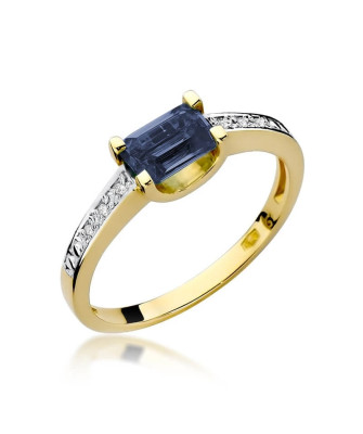 Złoty Pierścionek 14k z diamentem szafir 0,60ct