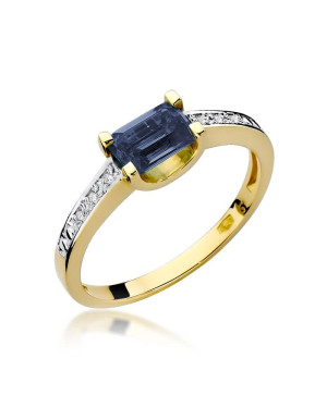 14k Gold Ring with 0.60ct Sapphire Diamond
