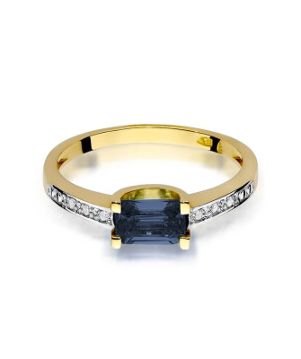 Złoty Pierścionek 14k z diamentem szafir 0,60ct