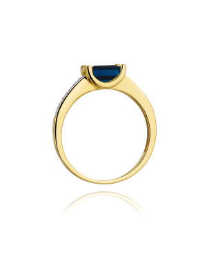 Złoty Pierścionek 14k z diamentem szafir 0,60ct