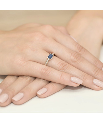 Złoty Pierścionek 14k z diamentem szafir 0,60ct
