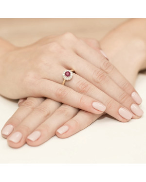 Złoty Pierścionek 14k z diamentem rubin 0,60ct