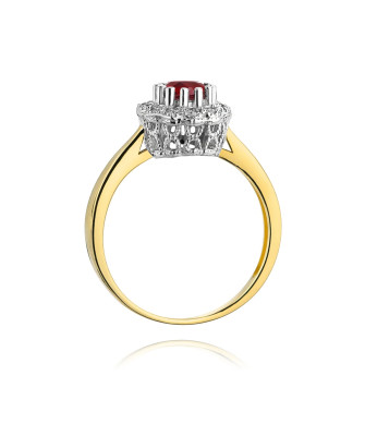 14k Gold Ring with Diamond Ruby 0.60ct