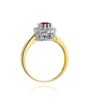 Złoty Pierścionek 14k z diamentem rubin 0,60ct