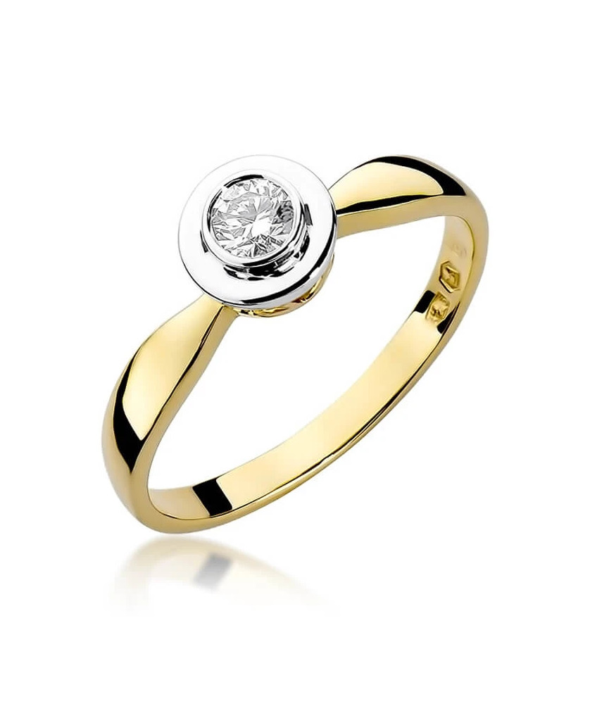 Złoty Pierścionek 14k z diamentem brylant 0,20ct