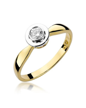 Złoty Pierścionek 14k z diamentem brylant 0,20ct