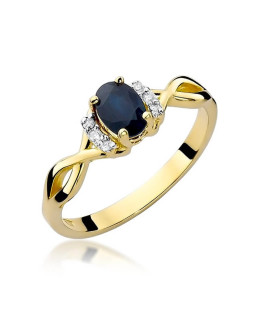 14k Gold Ring with Sapphire Diamond 0.70ct
