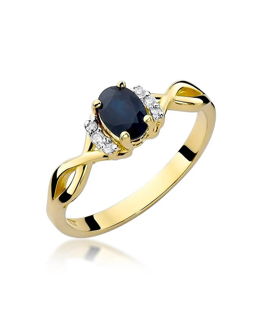 14k Gold Ring with Sapphire Diamond 0.70ct