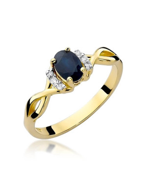 14k Gold Ring with Sapphire Diamond 0.70ct