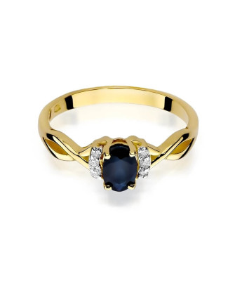 14k Gold Ring with Sapphire Diamond 0.70ct