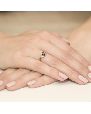 14k Gold Ring with Sapphire Diamond 0.70ct