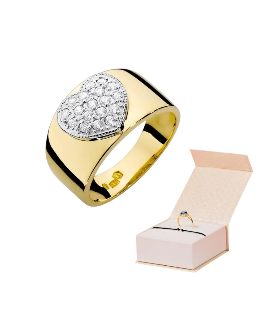 Złoty Pierścionek 14k z diamentem brylant 0,26ct