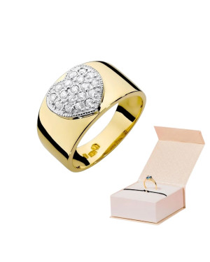 Złoty Pierścionek 14k z diamentem brylant 0,26ct