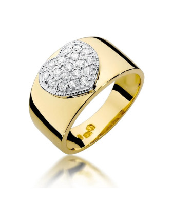 Złoty Pierścionek 14k z diamentem brylant 0,26ct