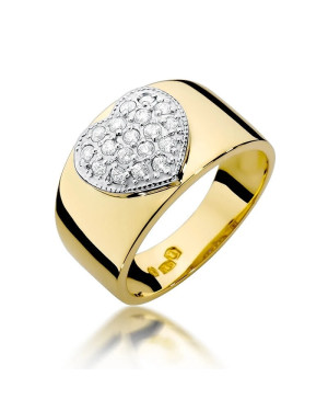 Złoty Pierścionek 14k z diamentem brylant 0,26ct