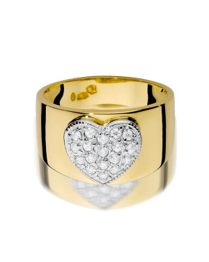 Złoty Pierścionek 14k z diamentem brylant 0,26ct
