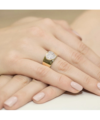 Złoty Pierścionek 14k z diamentem brylant 0,26ct