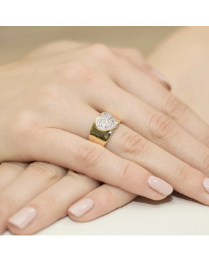 Gold Ring 14k with diamond brilliant 0.26ct