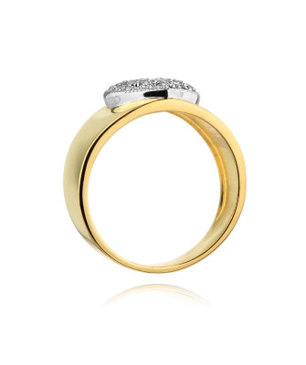 Złoty Pierścionek 14k z diamentem brylant 0,26ct