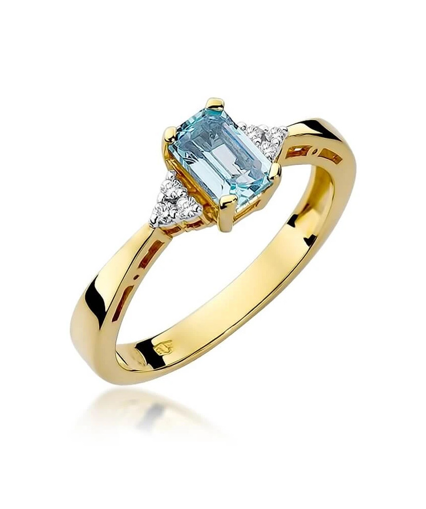 Gold Ring 14k with diamond topaz 0.60ct