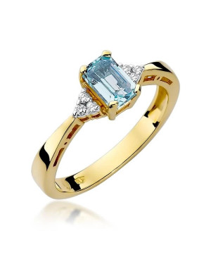 Gold Ring 14k with diamond topaz 0.60ct