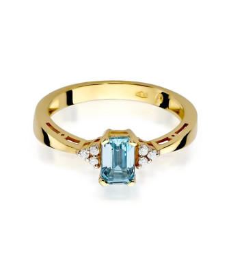 Gold Ring 14k with diamond topaz 0.60ct