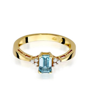 Gold Ring 14k with diamond topaz 0.60ct
